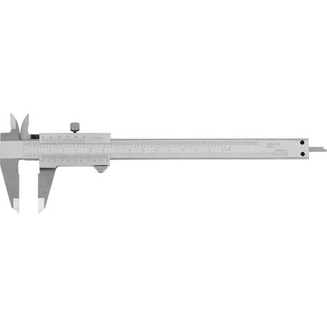 Calibro monoblocco inox cromato opaco Fervi c011/200