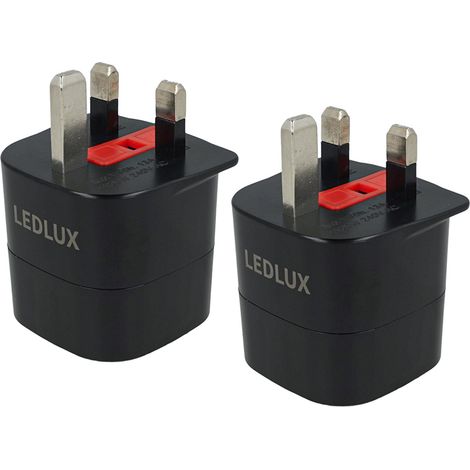 2 PZ Adattatori Presa Spina da UK a EU con Fusibile 13A Max 3120W (1/3)