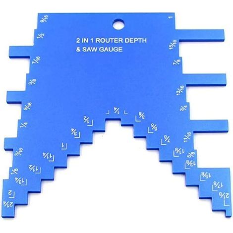 Jauge de profondeur étagée, jauge de profondeur et de hauteur pour défonceuse et scie circulaire, travail du bois en alliage d'aluminium, clarté optimale (1/5)