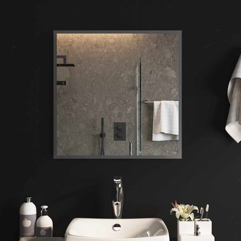 Teenpull – LED-Badezimmerspiegel Transparent 60 x 60 cm Gehärtetes Glas (1/5)