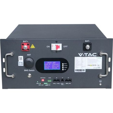 V-TAC VT-91600 LiFePO4-Speicherbatterie 9,6 kWh 48 V 200 Ah CEI 0-21 - Artikelnummer 12684 (1/3)