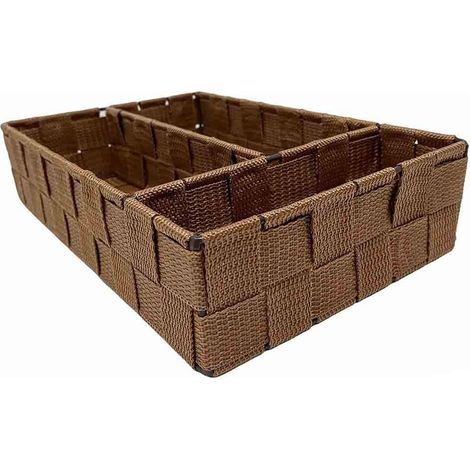 Portaposate in tessuto a 3 scomparti vassoio porta posate da tavolo in nylon 148163 Marrone chiaro (1/4)