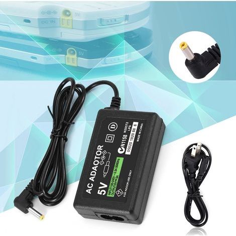 Chargeur mural, adaptateur secteur et câble d'alimentation pour Sony PSP 1000/2000/3000 (prise américaine). (1/5)