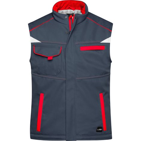 James & Nicholson Softshellweste mit warmem Innenfutter JN854 Gr. M carbon/red (1/5)
