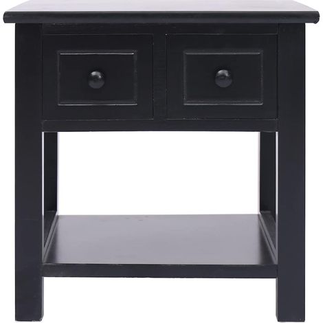 Maison Exclusive - Tavolino Laterale Nero 40x40x40 cm in Legno di Paulownia (1/5)