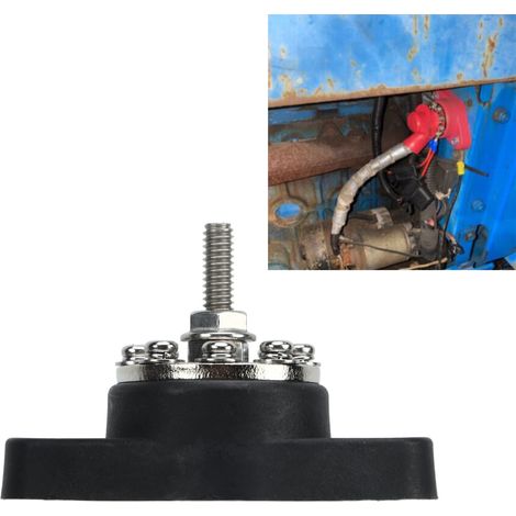 Schwarze 8-Wege-Stromverteilerklemmen M6 1/4" mit 2 M520 Schrauben (CP-3059-01) (1/5)