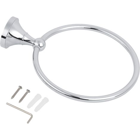 Porte-serviettes - Rond - Murale - Acier Inoxydable Brossé - Pour Salle De Bain - 1 Pièce (1/5)