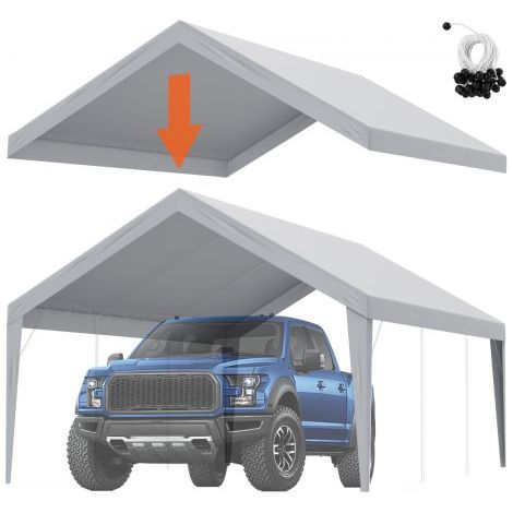 Toile d'auvent de rechange pour abri de voiture - 6 - 1x4 m (1/5)