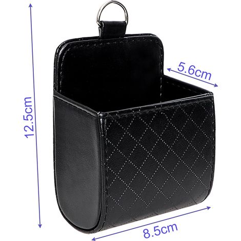 Sacoche rangement pour grille d'aération auto, porte-lunettes de soleil, support téléphone voiture, étui à pièces et cartes, organiseur avec crochet (1/5)