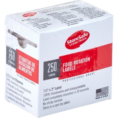 Petites étiquettes de rotation des aliments biodégradables Storesafe 24 rouleaux de 250 - CAMBRO