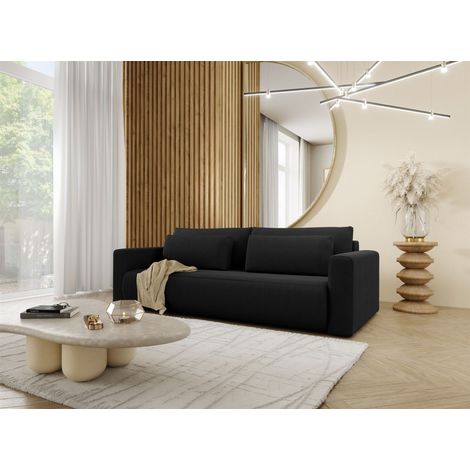 Sofa 3-Sitzer mit Schlaffunktion CHAIRA Stoff Curio Schwarz (1/5)