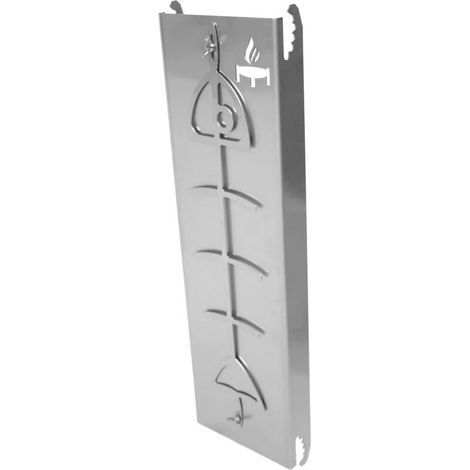 Planche à saumon grillée à la flamme - acier inoxydable - acier inoxydable ignifugé - accessoire pour barbecues à brasero et barbecues à bouilloire - support pour saumon grillé à la f (1/3)
