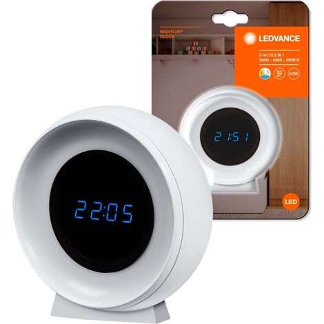 Horloge Veilleuse Ledvance Nightlux Horloge Numérique Et Veilleuse Led Rechargeable - Ledvance (1/4)
