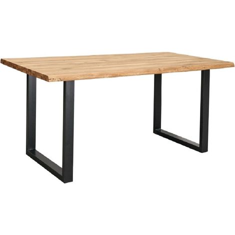 Home Heavenly® - Mesa comedor industrial DERBY con pata metálica 'U', tablero madera en roble Medida: 160x90 cm (1/5)