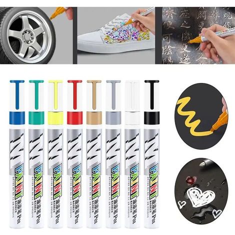 8 stylos de retouche de peinture pour voiture. pour éliminer les rayures. kit de réparation de peinture automobile avec pinceau. (1/5)