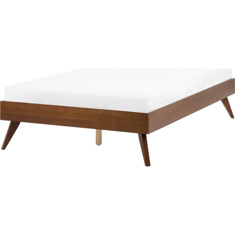 Cama madera de fresno oscura moderna con somier de láminas de MDF 120 x 200 cm Berric (1/5)
