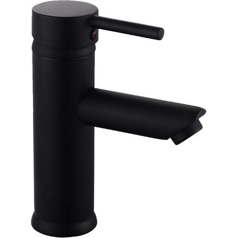 Rubinetto per bagno ultra moderno nero opaco miscelatore orientabile per lavabo a canna bassa (1/4)