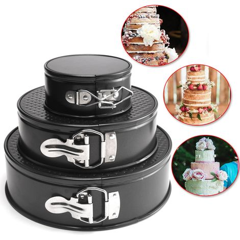 Set mit 3 antihaftbeschichteten, auslaufsicheren Käsekuchenformen zum Backen (1/5)
