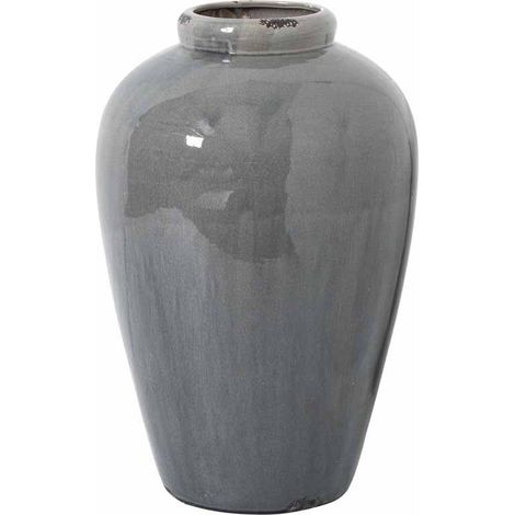 Garda Glazed Tall Juniper Vase - Ceramic - L36 x W36 x H57 cm - Grey