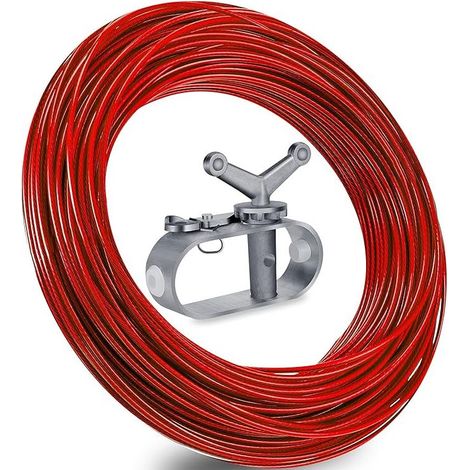 1 treuil de couverture de piscine, câble 40 m, aluminium et acier inoxydable, pour hivernage sécurisé de piscine hors sol (1/5)