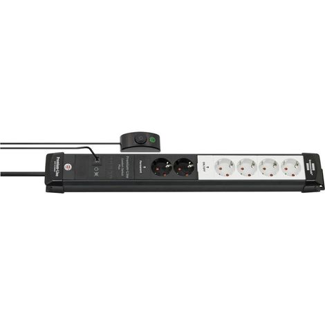 Brennenstuhl 1951560103 Multipresa con interruttore 6 scomparti Nero, Grigio luminescente Schuko 1 pz. (1/5)