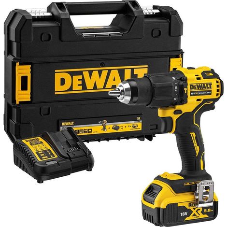 Dewalt DCD709P1T 18v XR Brushless Compact Combi Hammer Drill Tstak - 1 x 5.0ah (1/4)