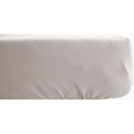 Drap housse Palace pur coton teint lavé 63 fils/cm² Vent du sud - Palace Naturel - 160 x 200 cm bonnet de 35 cm - Palace Naturel -