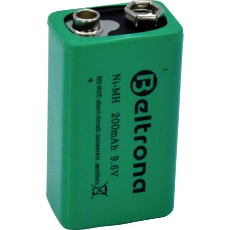 Beltrona BELNIMH9.6200 Batteria ricaricabile da 9 V NiMH 200 mAh 9 V 1 pz.