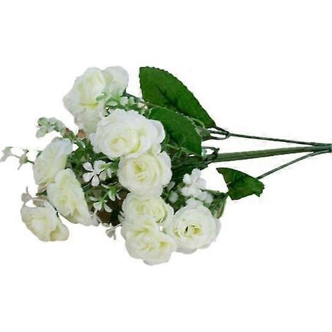 bouquet de roses artificielles sans arrosage, aux couleurs vives et éclatantes, pour embellir votre intérieur.crème (1/5)