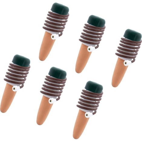 Spetebo Zimmerpflanzen Wasserspender aus Ton 10 cm mit 75 cm Saugschlauch - 6er Set - Topfpflanzen Bewässerungssystem
