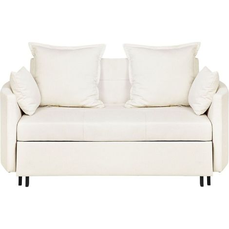 Sofa Bed 2 Seater HOVIN Fabric Light Beige