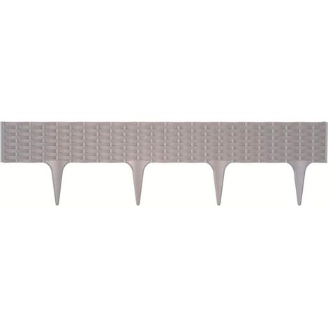 Frontera de cesped Prosperplast Ibra para jardin de plastico 390 cm (78,55 x 18,65 cm pieza) en color gris (1/5)