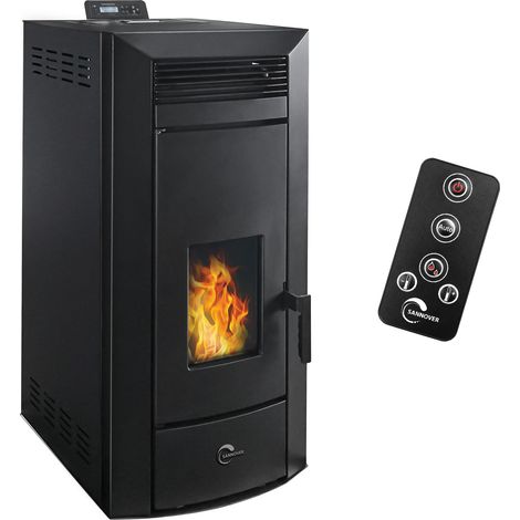 Estufa de pellets hidráulica Kleona 22,7 kW Negro Sannover