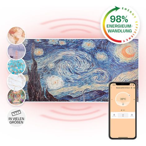 Wonderwall Air Art Smart Infrarotheizung 120x60cm 700W Wandinstallation App-Steuerung Sternennacht (1/5)
