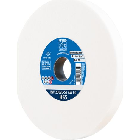 PFERD TOOLS Schleifbockscheibe Ø 200x20mm Bohrung-Ø 51 mm A60 zum Schärfen von HSS-Bohrern (1/5)