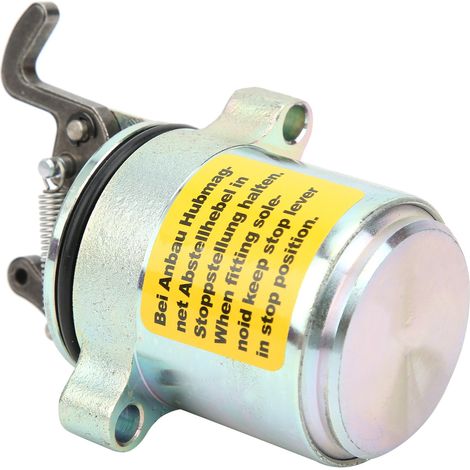 Électrovanne d'arrêt Deutz 12 volts 0427-2733, électrovanne de sécurité moteur, solénoïde d'arrêt pour Deutz. (1/5)