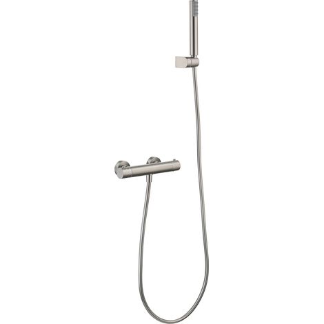 Kit douche thermostatique Genova finition nickel brossé [ IMEX® ] (1/2)