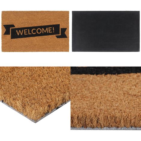Tapis de porte naturel 45x75 cm fibre de coco touffeté - Paillasson Entrée - Tapis D'accueil - Tapis Coco - Matelas D'entrée - Décor Maison - Home & Living