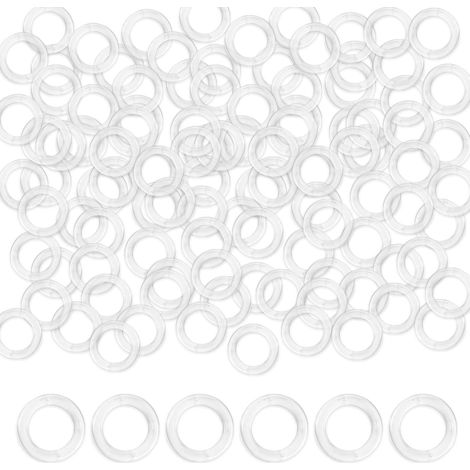 200 Pièces Anneau de Rideau Transparent 13x8mm,Anneaux pour Store Bateau Plastique pour Rideaux de Fenêtre pour Stores de 13mm (1/5)