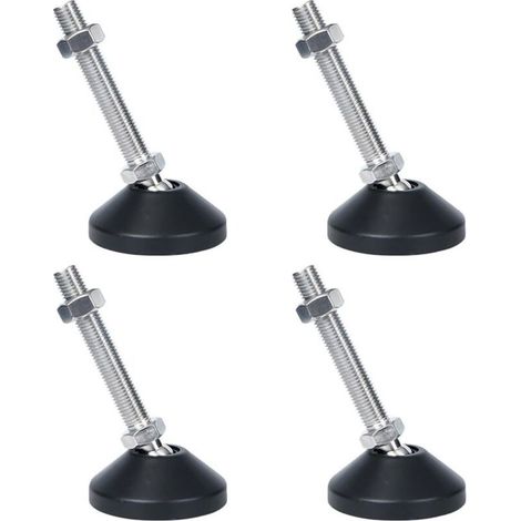 4Pcs M16 Pieds de nivellement, pieds filetés réglables, pieds pivotants antidérapants pour meubles, pieds de nivellement pour machines robustes pour établi(D60M16200) (1/5)