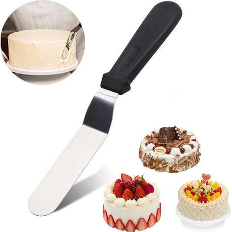 Spatule à gâteau coudée de 20 cm, spatule à gâteau coudée professionnelle, palette coudée, petits accessoires de pâtisserie pour gâteaux maison, étalage de crème au beurre, cuisson de gâteaux (1/5)