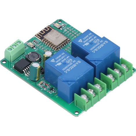Module relais 2 canaux WIFI 30A ESP8266 Carte de développement Interrupteur CC 7‑28V / 5V ESP‑12F (1/5)