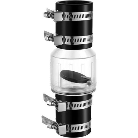 Sump Pump Check Valve, Spring Loaded Check Valve, Aquarium Check Valve, Quiet Check Valve with Four Stainless Steel Clamps, 1.5 Inch