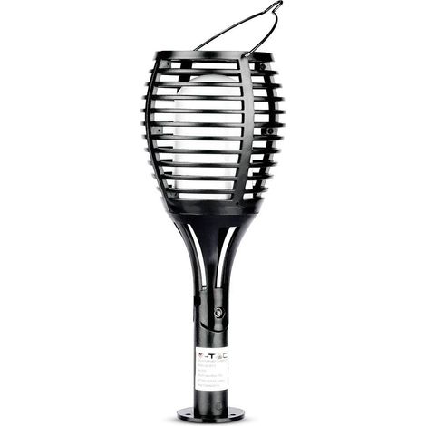 Lampe torche solaire LED V-TAC effet flamme 0,45 W multi-usages blanc chaud IP44 (1/4)