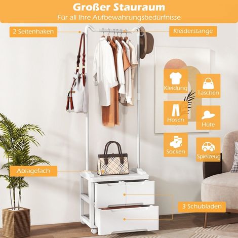Appendiabiti con 3 cassetti appendiabiti con rotelle con ganci laterali 46 x 38 x 157 cm 88305686 88305686 88305686 88305686 88305686 88305686 88305686 88305686 88305686 88305686 88305686 88305686