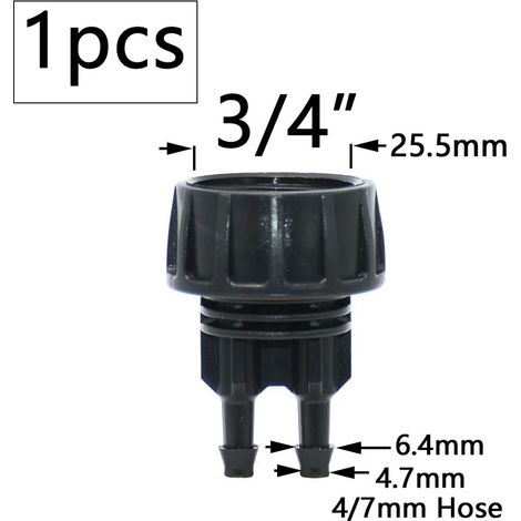 Adaptateur de raccord fileté (314 x 417 mm) pour tuyau d'arrosage 4/7 mm, raccord cannelé pour tube 1/4", coupleur de robinet pour système d'irrigation agricole (1/5)