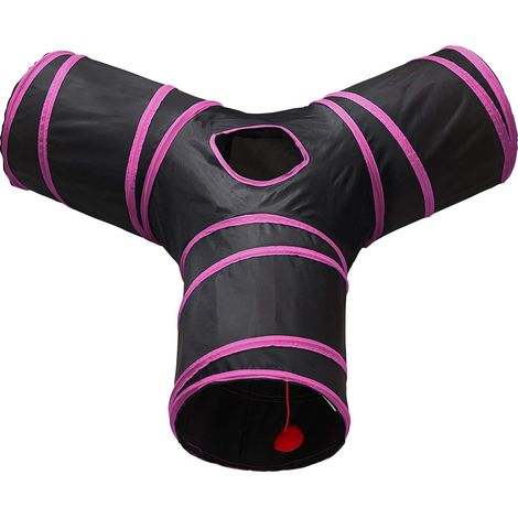 Tunnel pliable 3 en 1 pour animaux de compagnie, utilisable en intérieur et servant également de jouet pour chiots. (1/5)