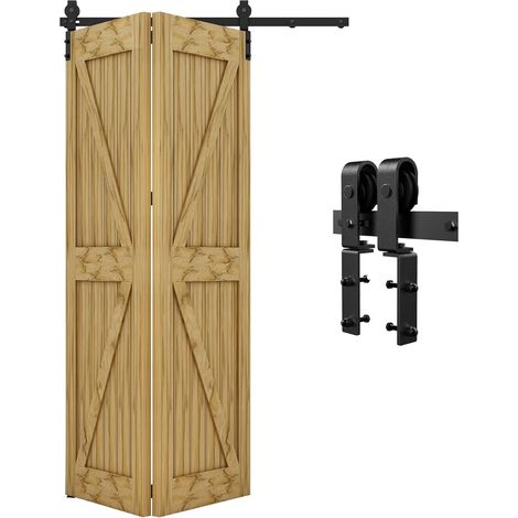 Quincaillerie de Porte Coulissante Pour Système de Quincaillerie, Porte Pliante Kit Convient pour des panneaux de porte de 100cm (1/5)