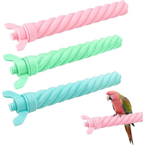 Jouets pour inséparables en cage, design en spirale, balançoire pour oiseaux, calopsittes, canaris, perruches, lot de 3 (1/5)