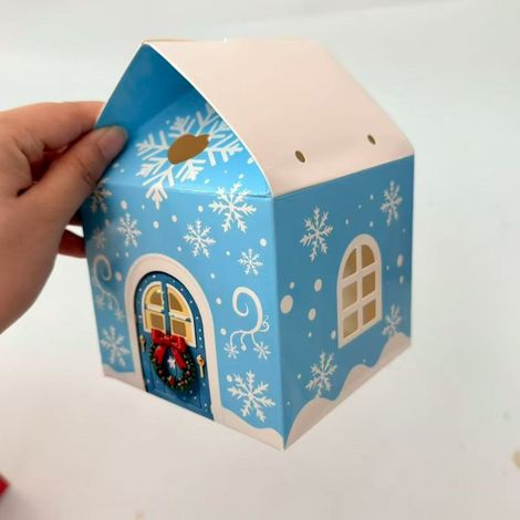 Christmas Eve Gift Box, Creative House Style Candy Gift Box, Peace Apple Gift Packaging Box - Design A - Design A